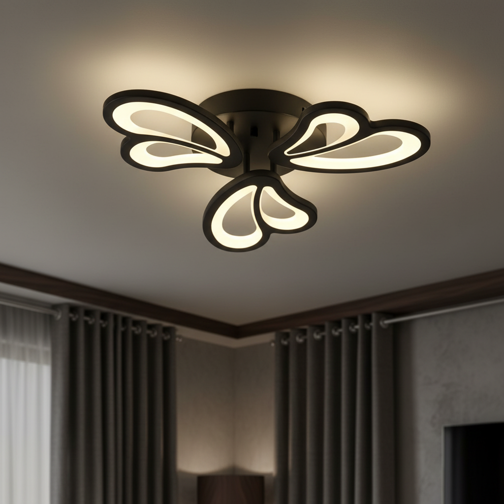 Lustra LED Aplicata Mini CLIO Black Echivalent 300W Telecomanda
