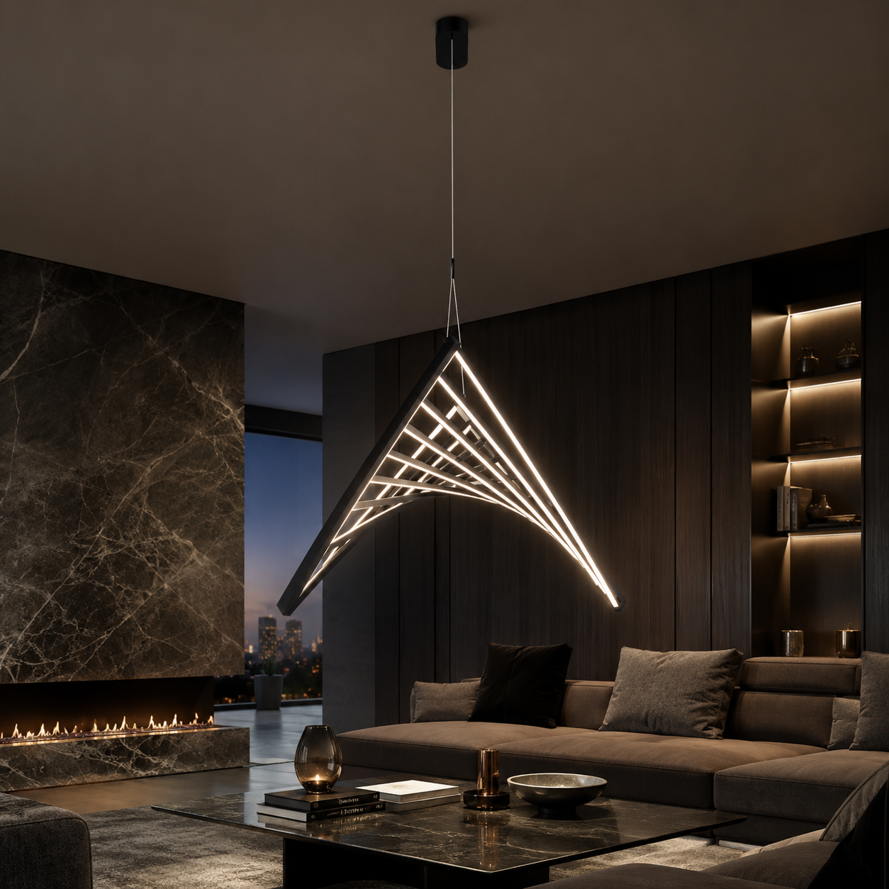 Pendul Unique FLUCTUS Black 3 Functii Dimabil Echivalent 275W