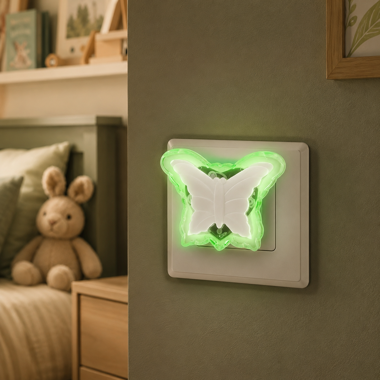 Lampa de veghe LED BUTTERFLY 0.3W Green