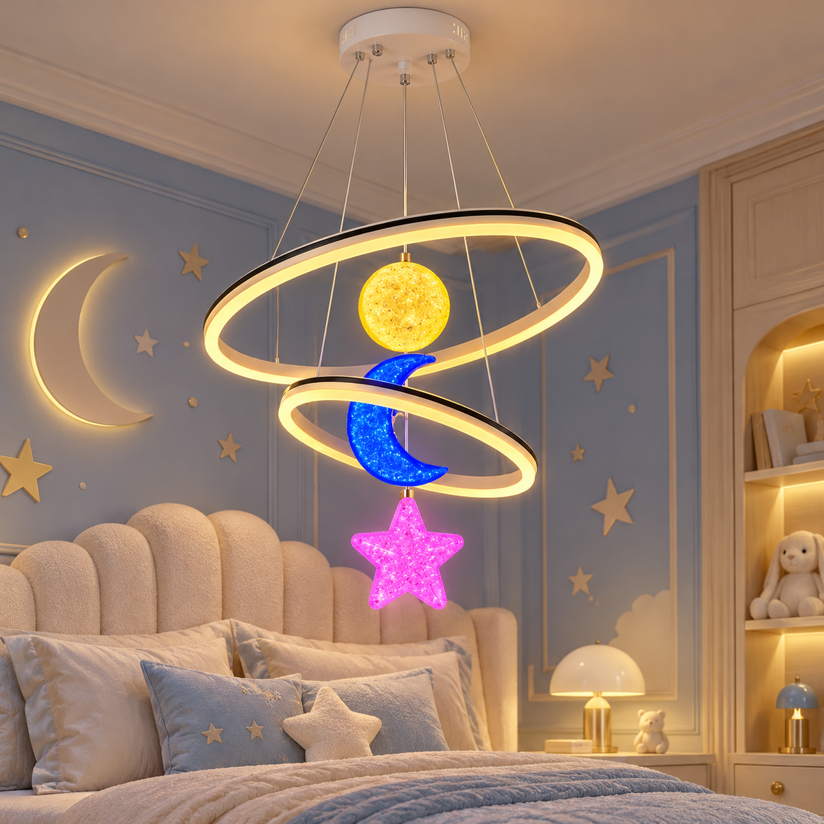 Lustra LED KIDS-WORLD RGB Echivalent 500W Telecomanda