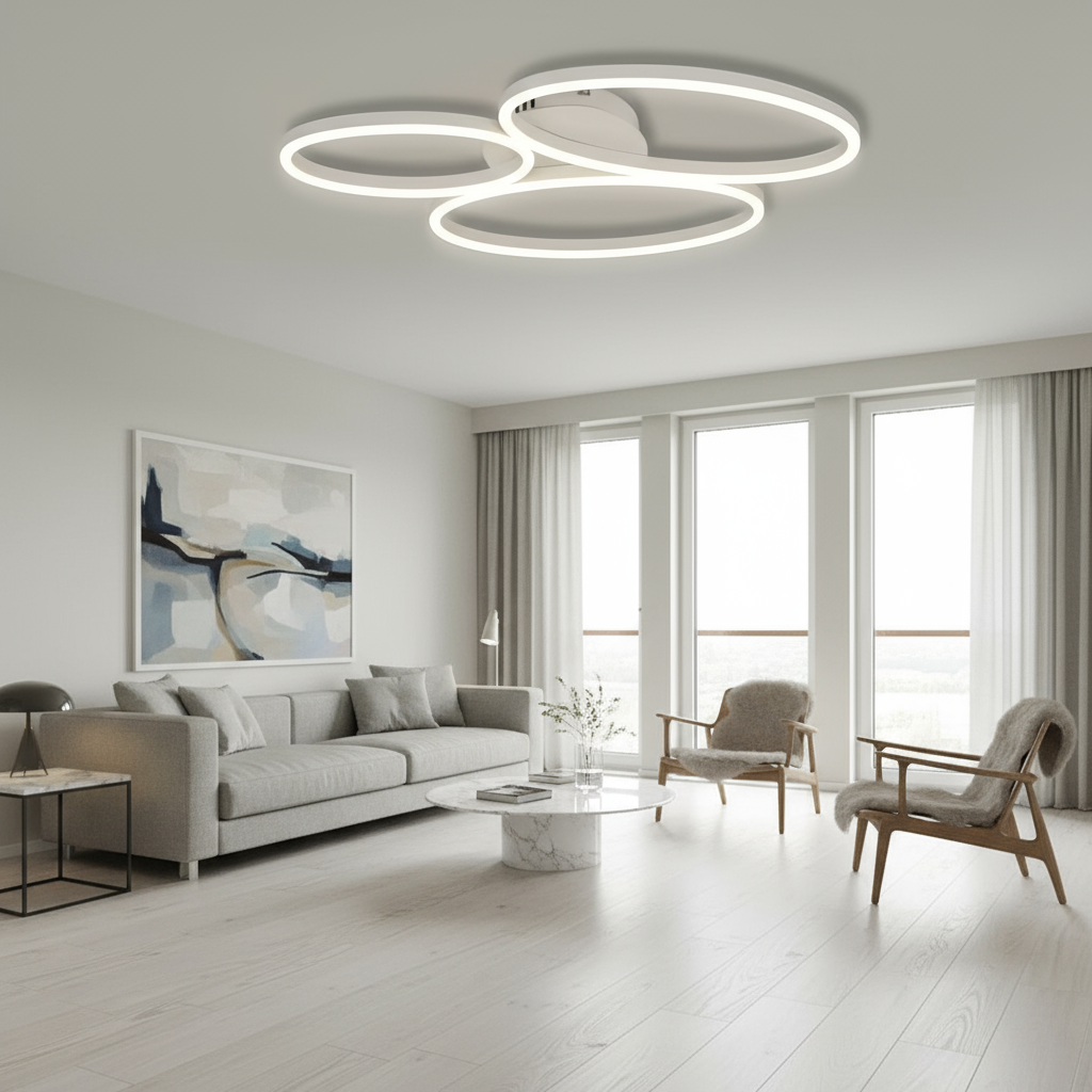 Lustra LED Aplicata DIVI White Echivalent 430W Telecomanda