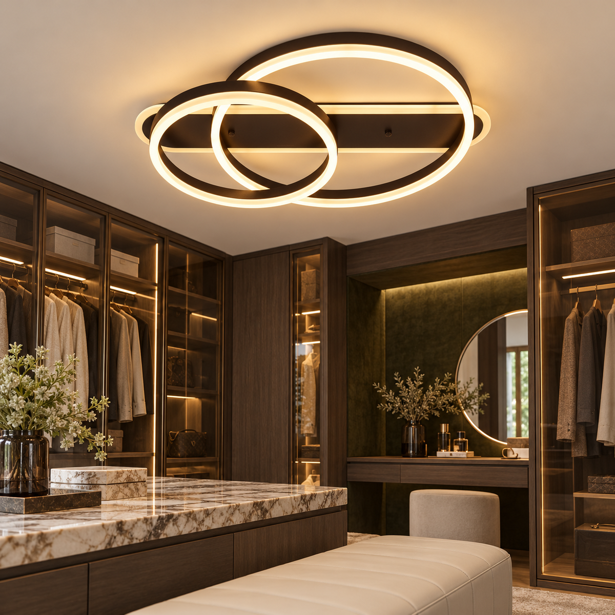 Lustra LED Aplicata Dyzo Brown Echivalent 600W Telecomanda