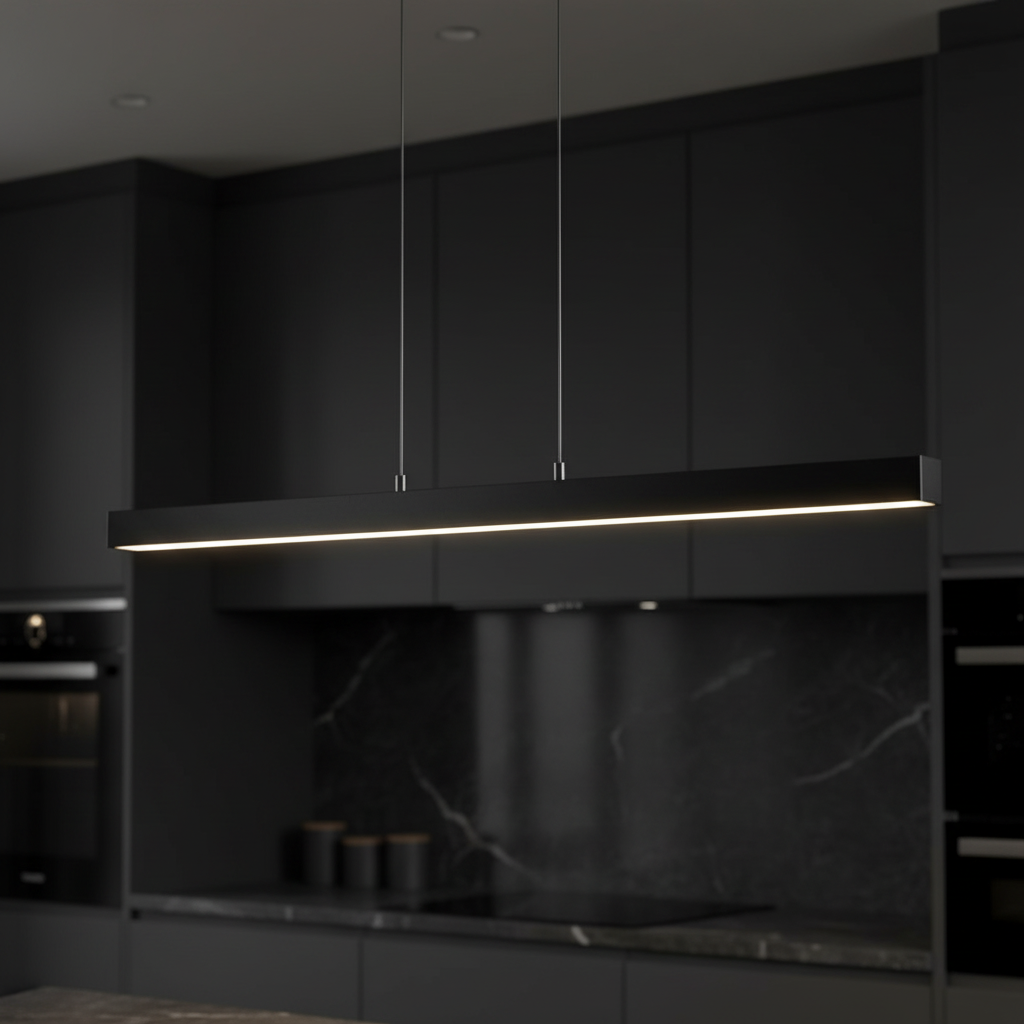 Lustra LED Suspendata Black 115,5CM MARCO Liniara Echivalent 350W