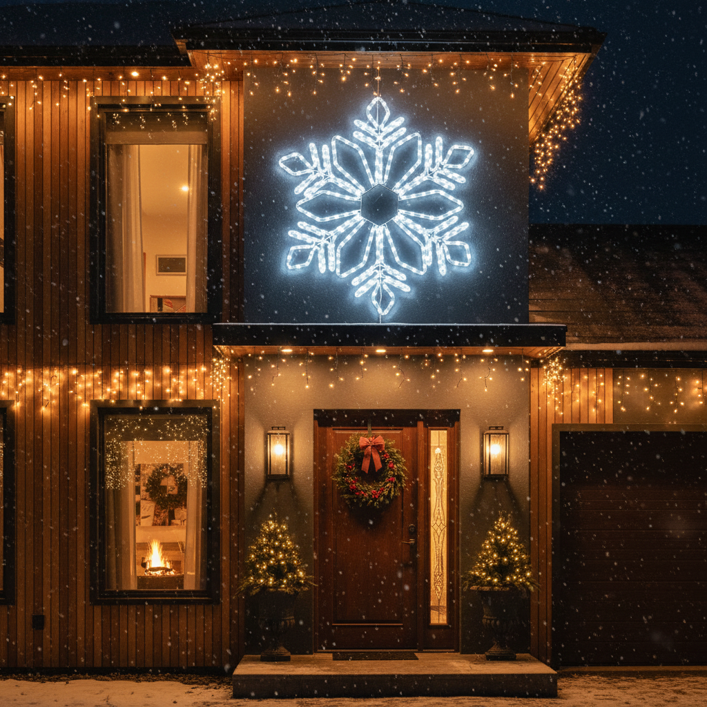 Fulg de Nea Decorativ LED Starfell 78cm Lumina Rece IP44