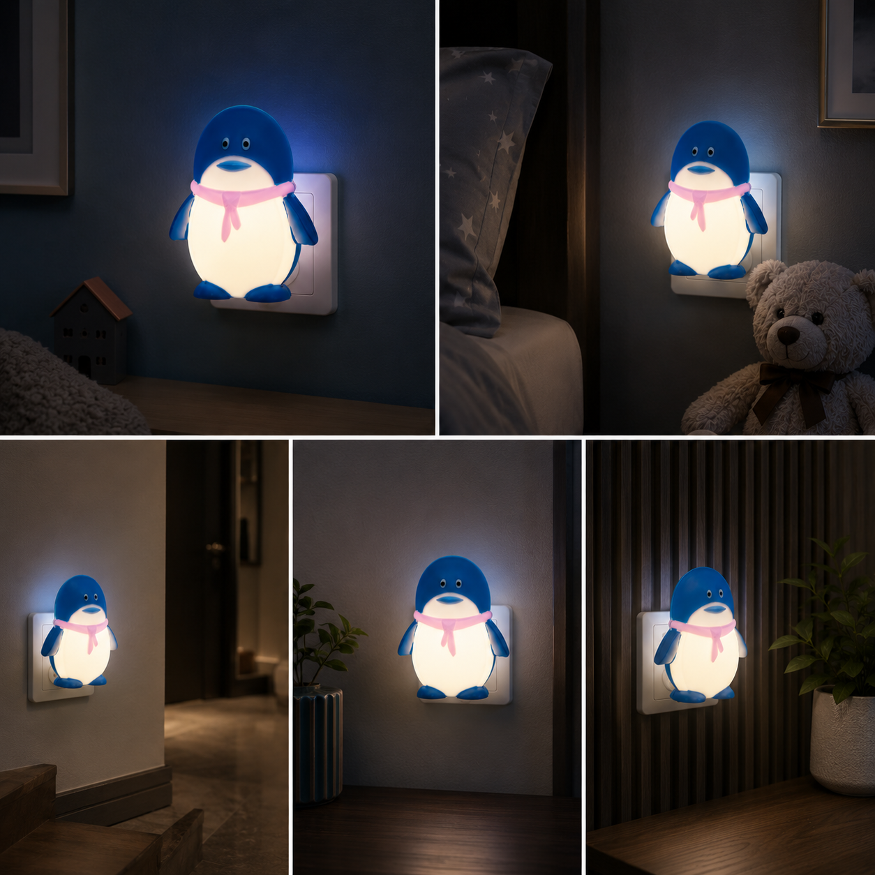 Lampa de veghe LED PINGU 0.4W Blue