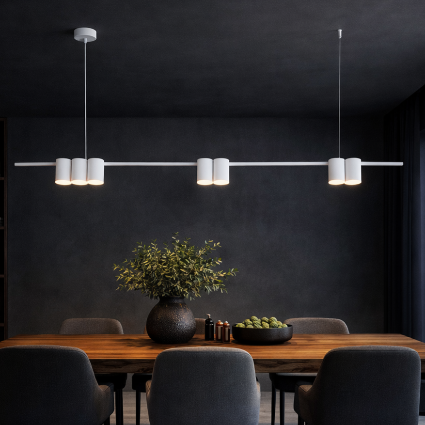 Lustra Suspendata cu 7 Spoturi Genesis White 150CM