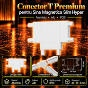 Conector T Premium White pentru Sina Magnetica Hyper