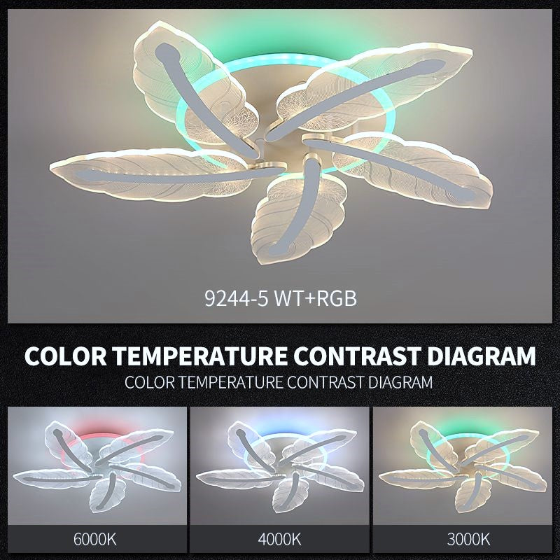 Lustra Led 94W Pyu Feather Rgb Telecomanda Lighting Fixtures