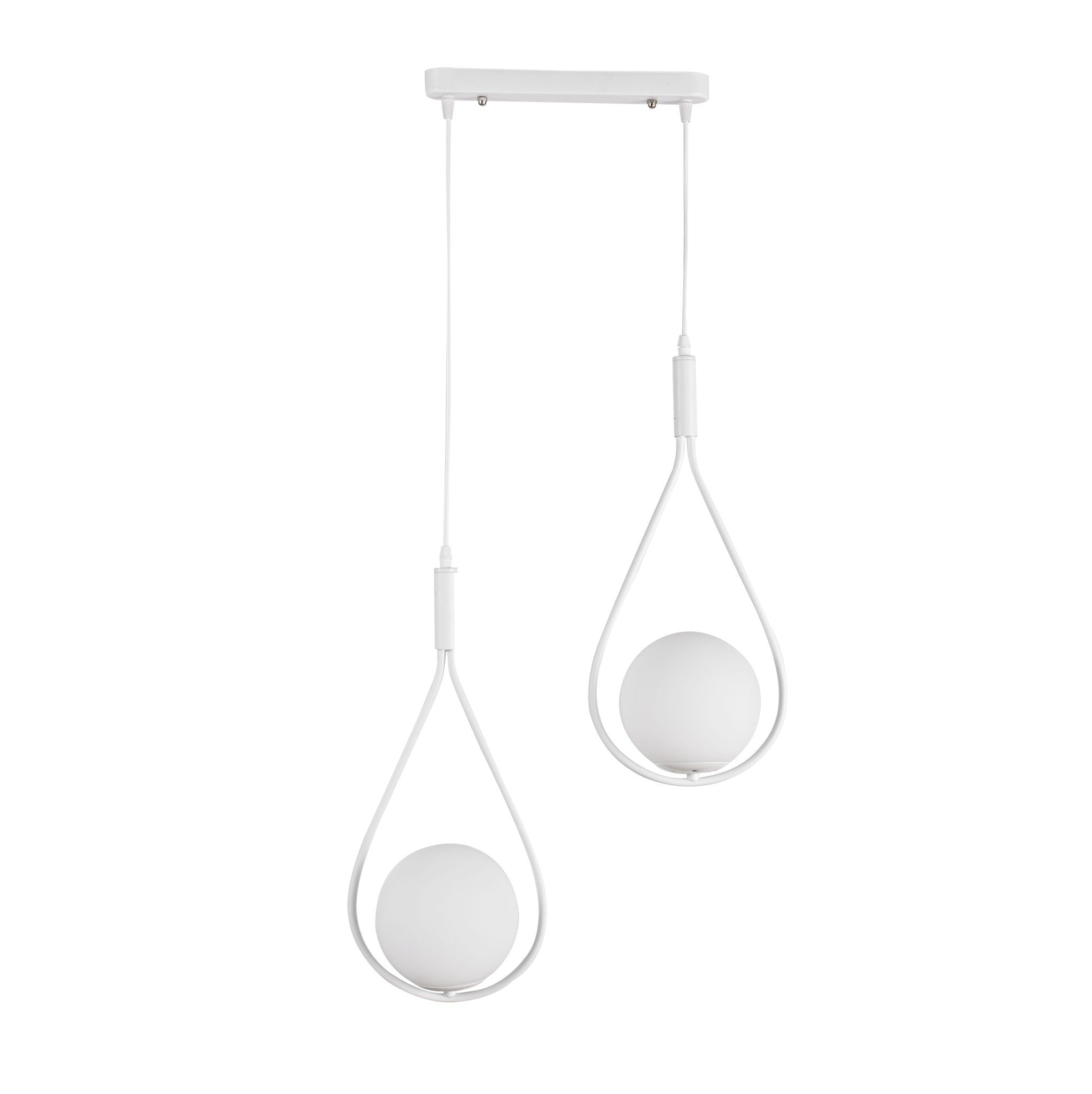 Lustra Abajur Mat White Tears 2xE14 ALBA / ABAJUR Chandeliers