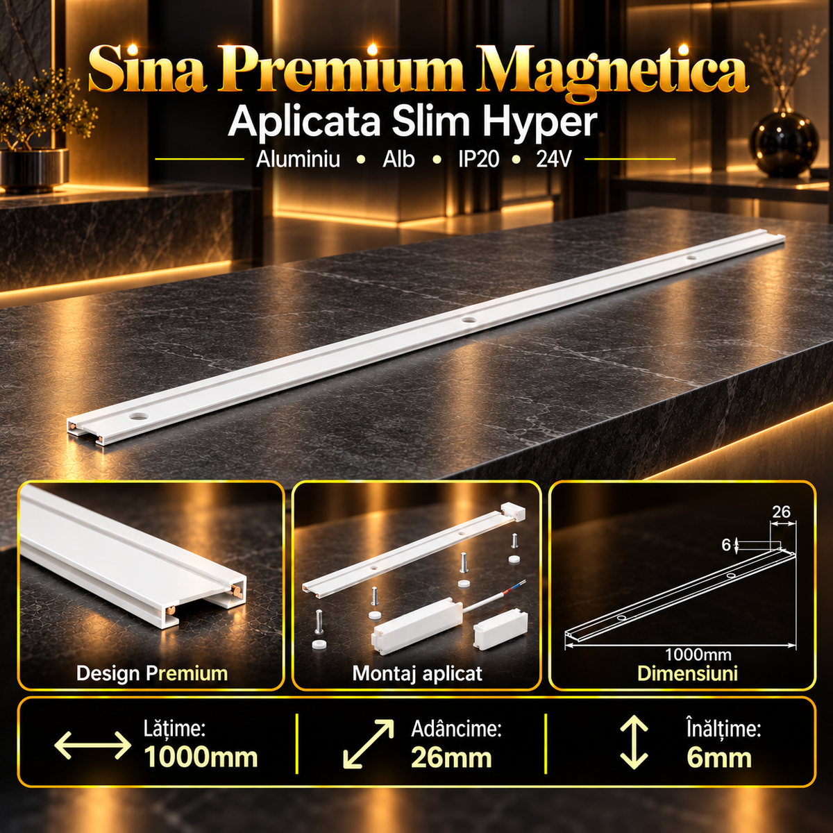 Sina Magnetica Aplicata Hyper White Premium 100CM