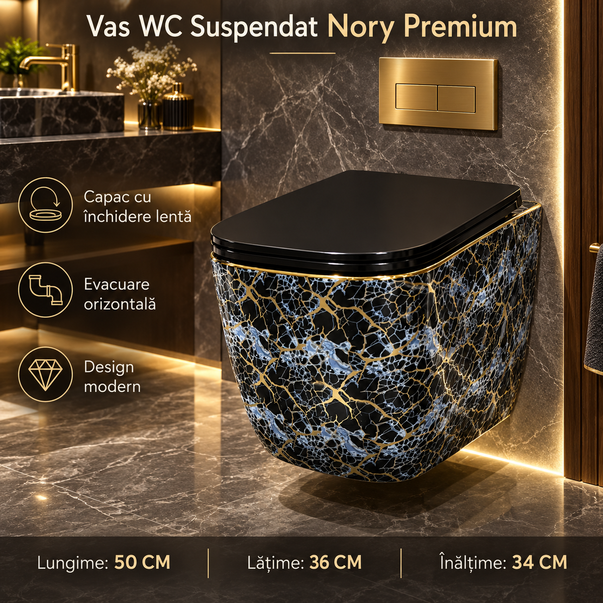Vas WC Suspendat Nory Soft Close