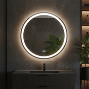 Oglinda LED Rotunda FRAMELESS 70cm, 3 Lumini, Dezaburire, DImabila si Touch OD019
