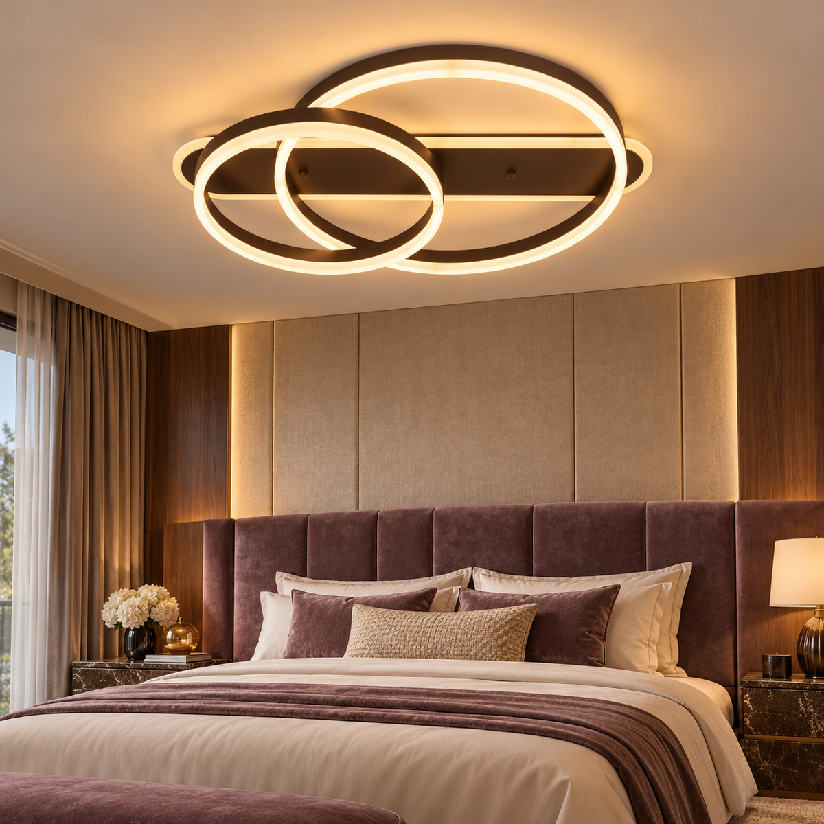 Lustra LED Aplicata Dyzo Brown Echivalent 600W Telecomanda