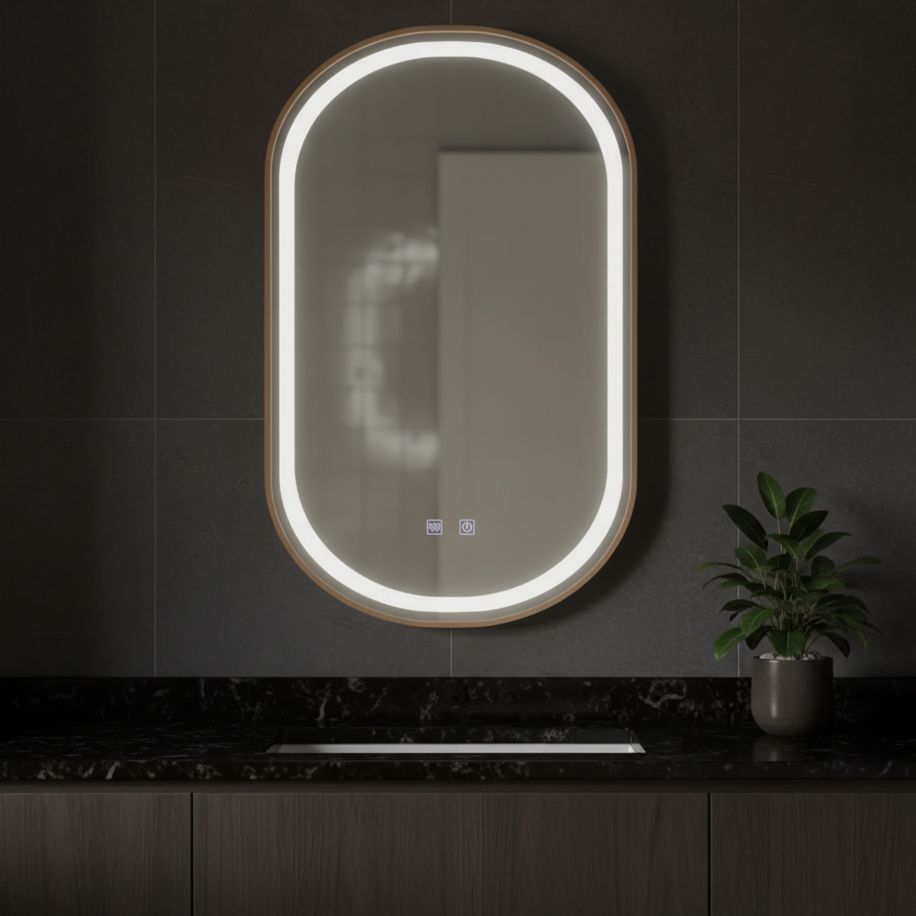 Oglinda LED Ovala, 3 Lumini LUCA 50x80cm Functie Dezaburire si Touch