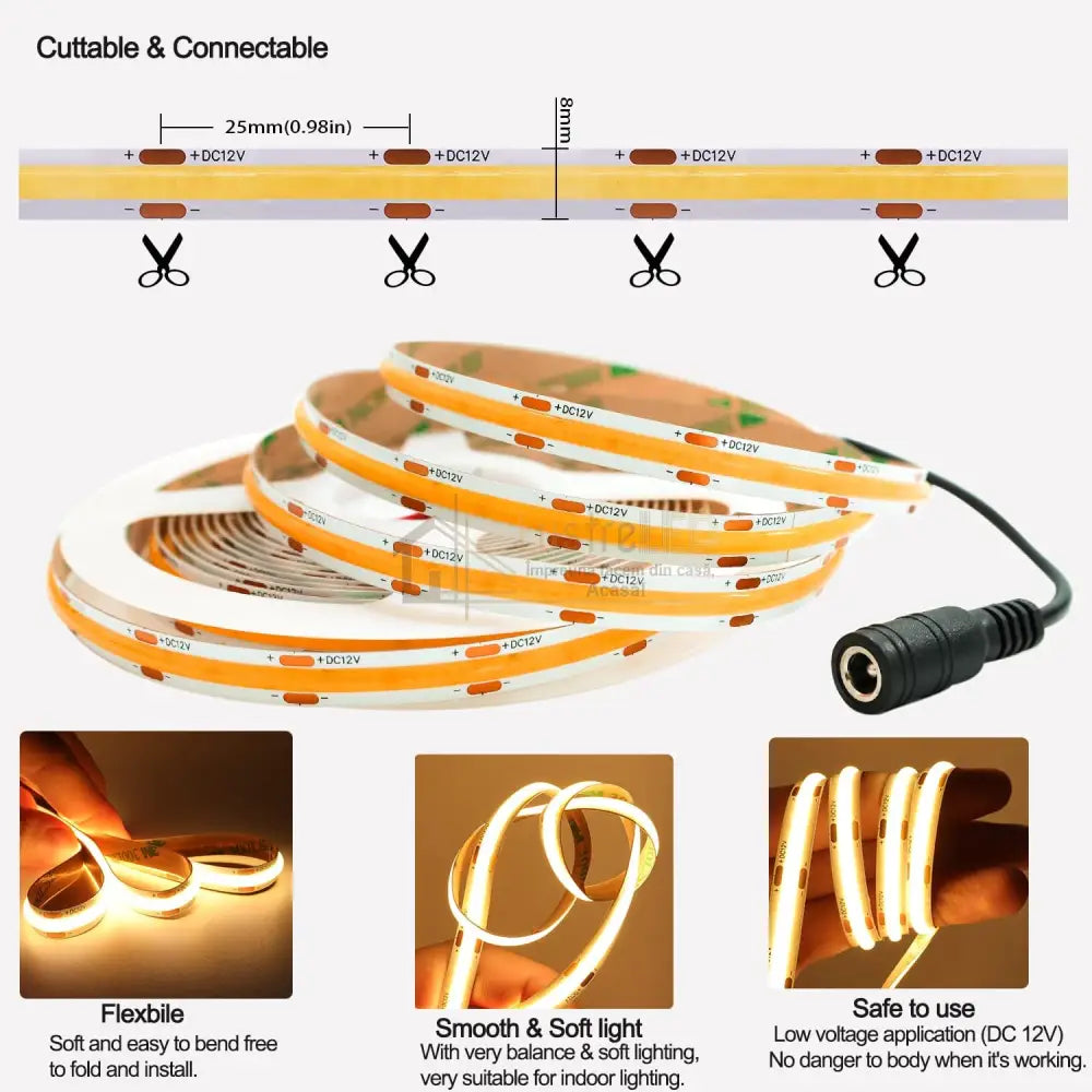Banda LED 24V COB 10 metri lustreled.ro