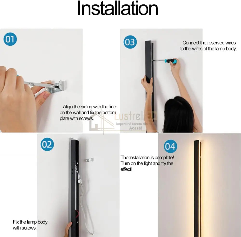 Bara Luminoasa Led Slim Exterior Ip65 220V Wall Light Fixtures