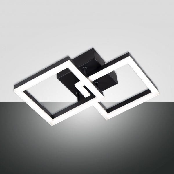 Lustra LED Modern Square Black 1+1 Echivalent 200W Telecomanda