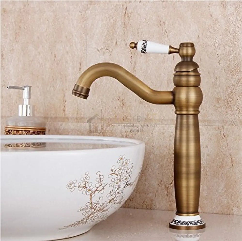 Baterie Lavoar Inalta Bronz Antichizat 1761 Retro Faucet