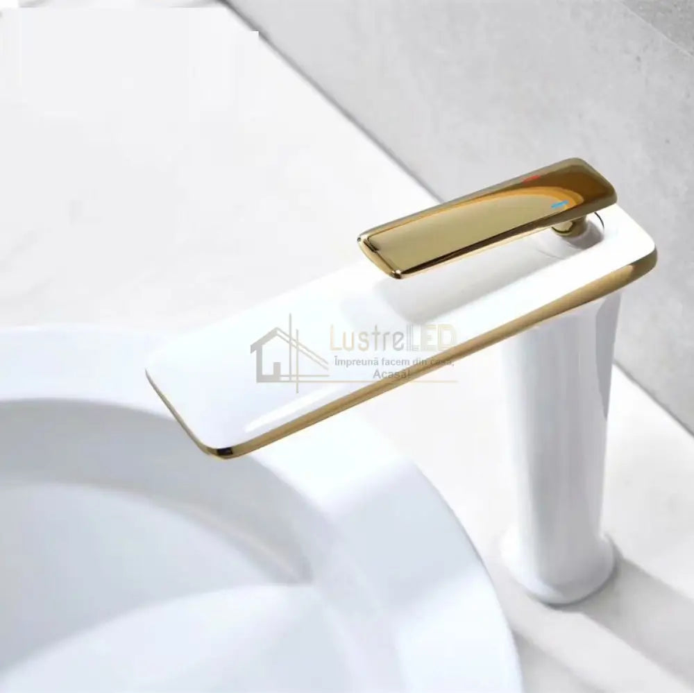 Baterie Lavoar Inalta Luxury Line Golden White 004 Modern Faucets