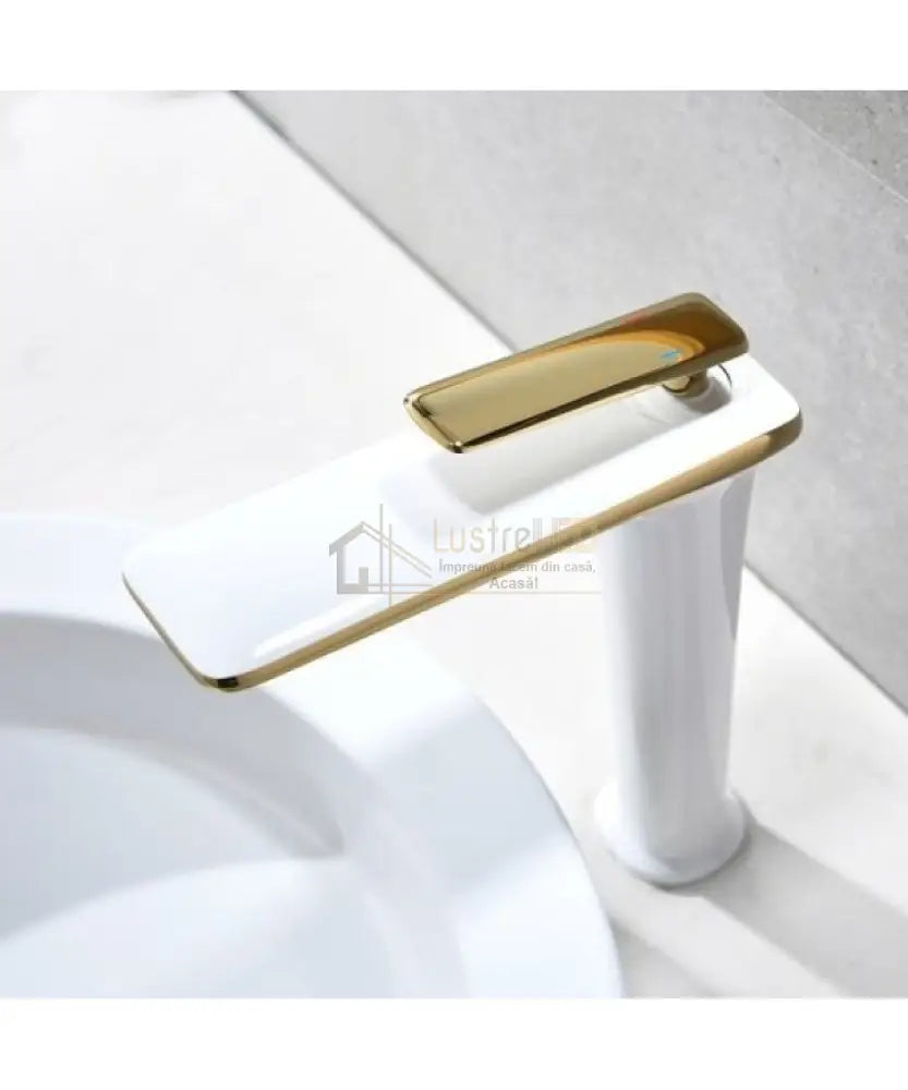 Baterie Lavoar Inalta Luxury Line Golden White 004 Modern Faucets