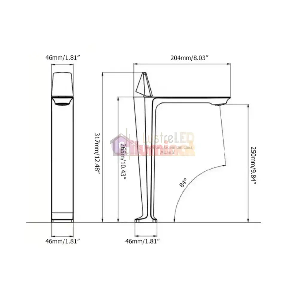 Baterie Lavoar Inalta Modern Line Black Tower 007 Sink Faucet