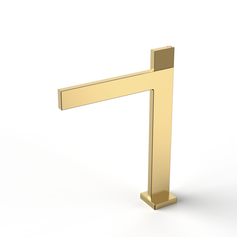 Baterie De Lavoar Inalta Modern Auriu