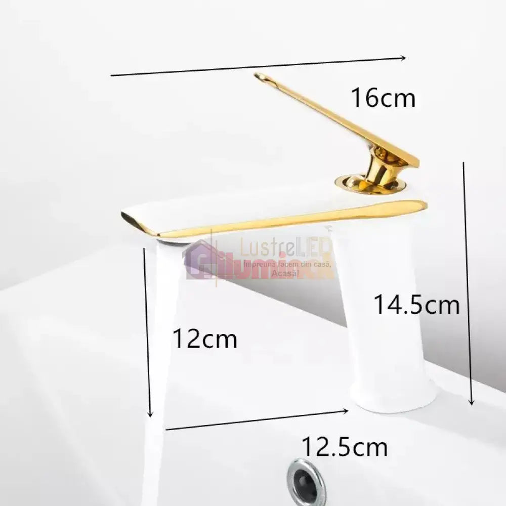 Baterie Lavoar Medie Luxury Line Golden White 005 Modern Faucet