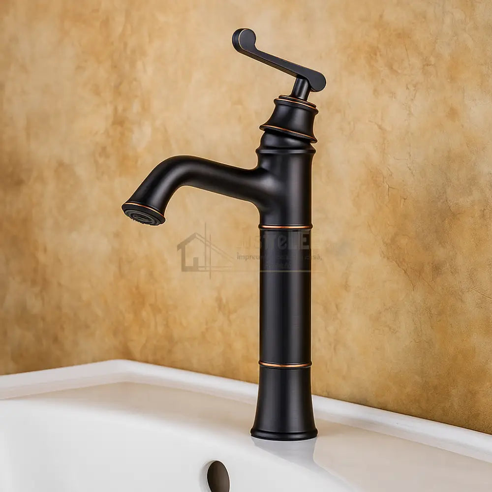 Baterie Lavoar Negru Antichizat Design Clasic Alama