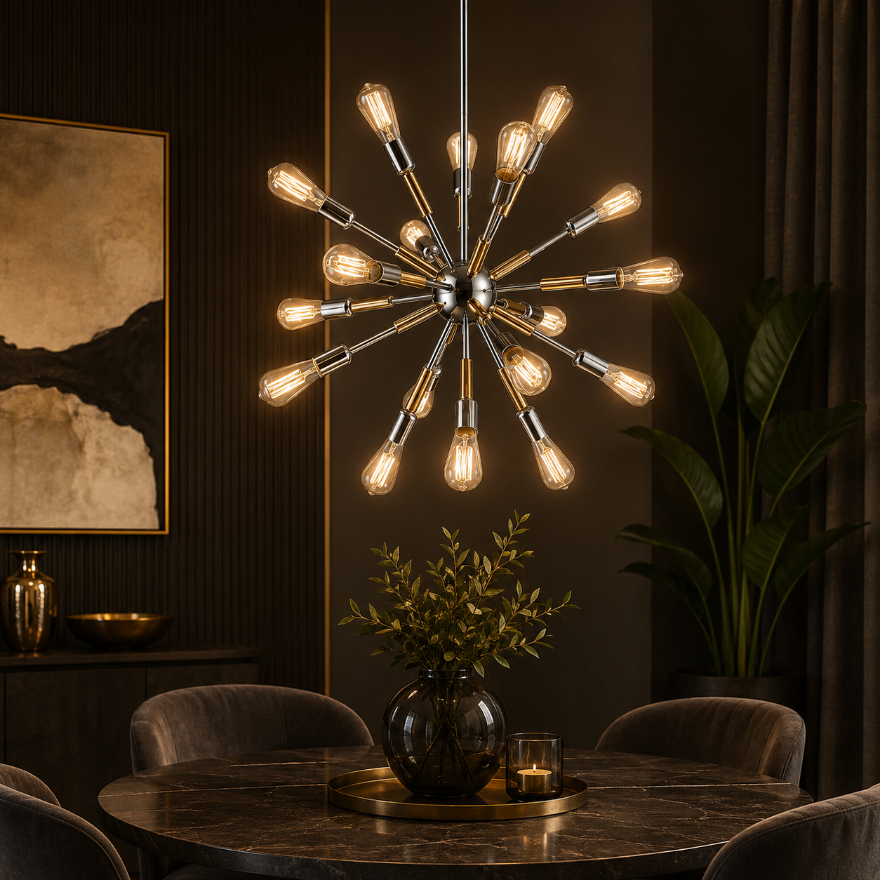 Lustra COMET Unique 18xE27 Crom&Gold
