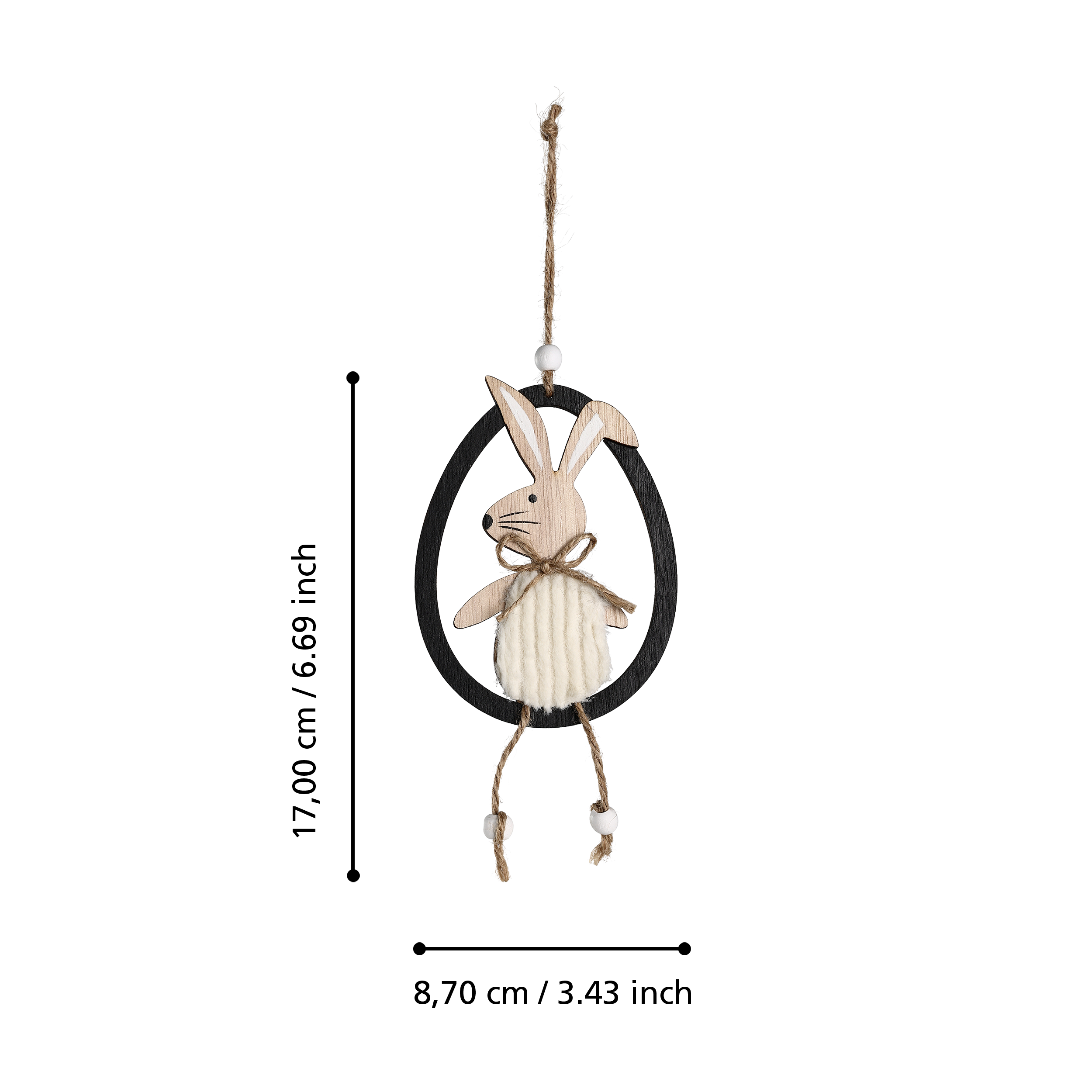 Set 12 Decoratiuni Suspendabile Maydolong Bunny Black & Brown