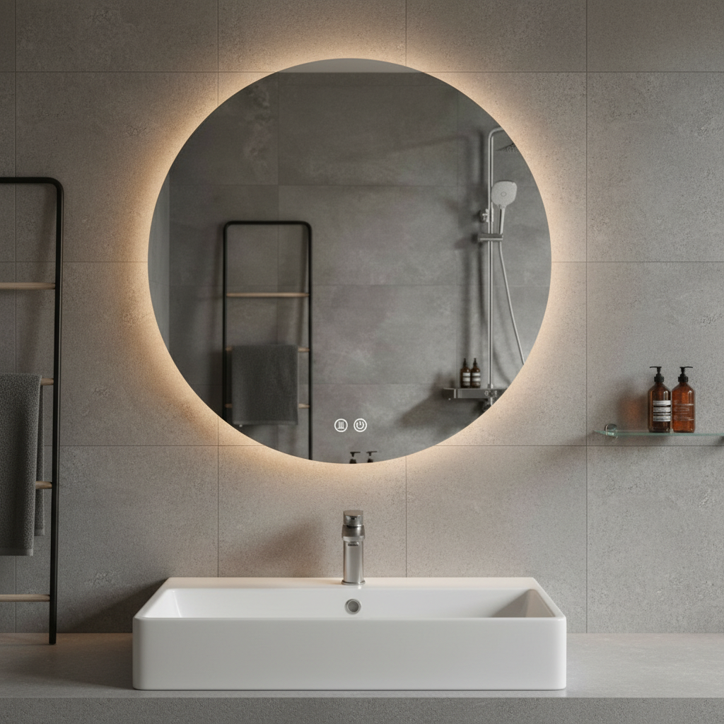 Oglinda LED Rotunda FRAMELESS 60cm, 3 Lumini, Dezaburire, DImabila si Touch OD005