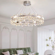 Lustra LED Suspendata Astralis Silver Cristal Telecomanda 60CM