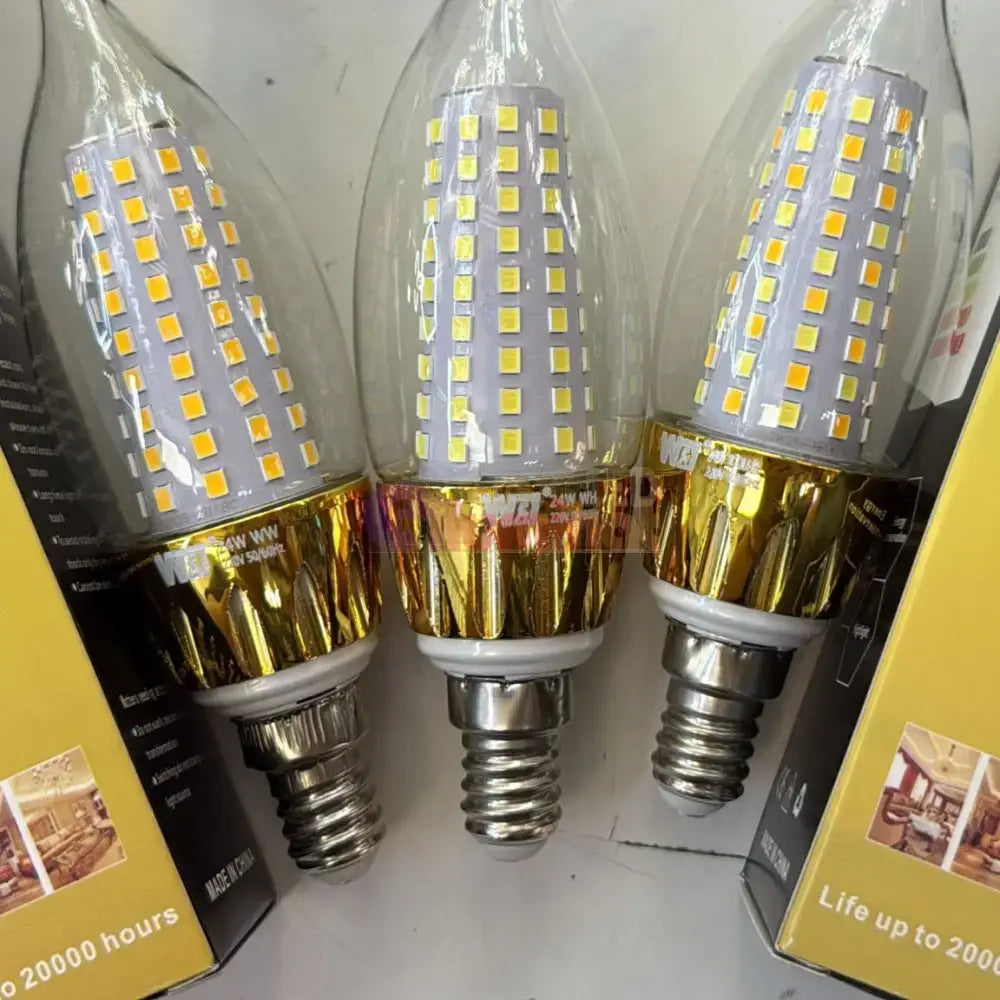 Bec LED E14 24W Lumanare transparent lustreled.ro