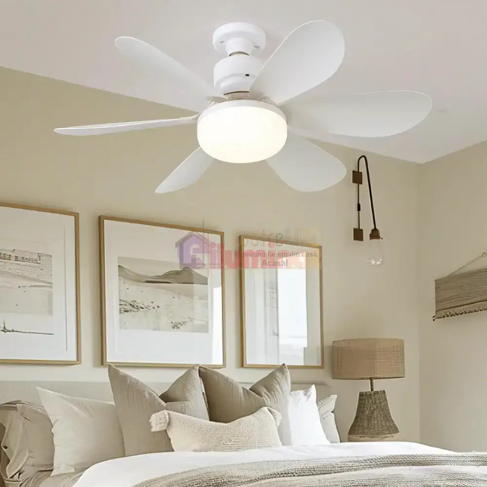 Bec LED E27 30W cu Ventilator, 3 Lumini si telecomanda lustreled.ro