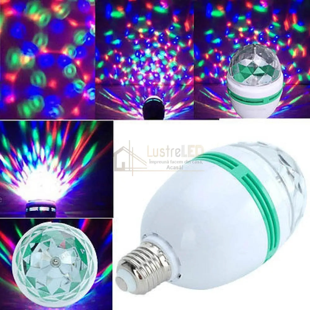 Bec Led E27 3W Cristal Multicolor Autorotativ