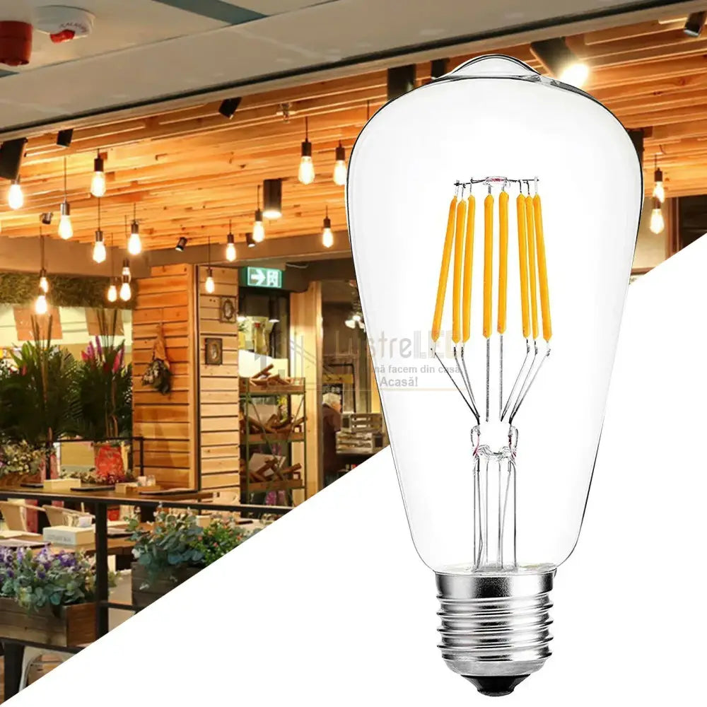 Bec Led E27 4W Filament St64 Dimabil