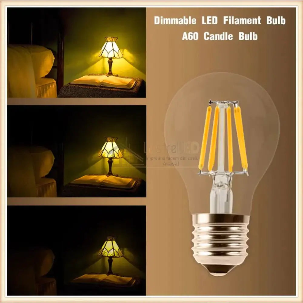 Bec Led E27 8W Filament A60 Bulb