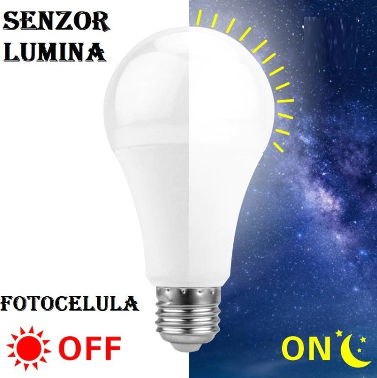 Bec Led E27 9W Senzor Crepuscular Fotocelula Bulb