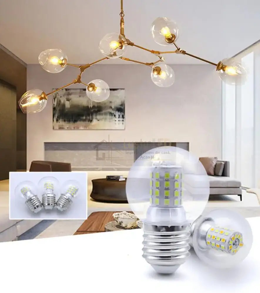 Bec LED E27 G45 9W SMD Transparent lustreled.ro
