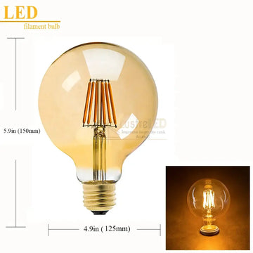 Bec LED E27 Vintage G125 8W