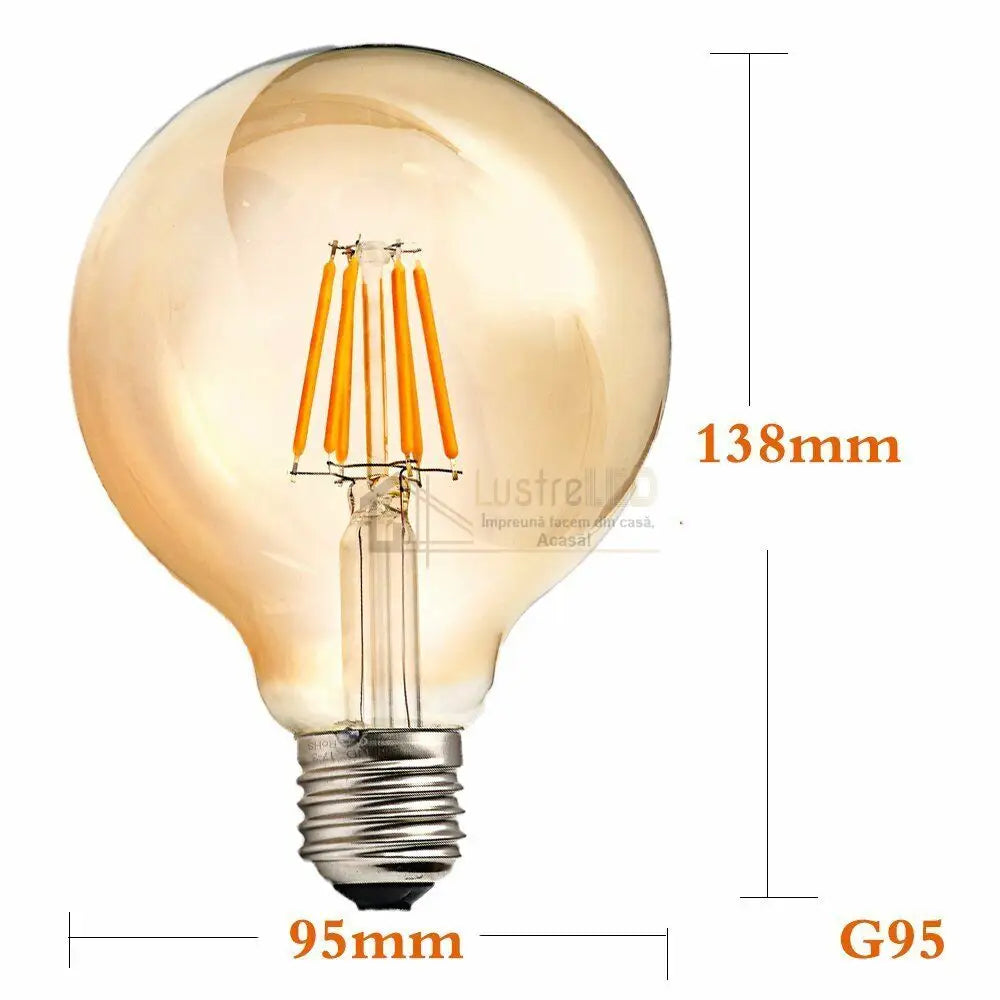Bec Led E27 Vintage G95 6W