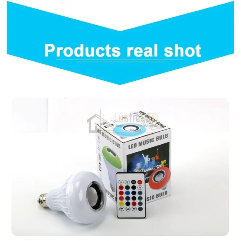 Bec Led Smart Rgb Cu Boxa Si Bluetooth Telecomanda