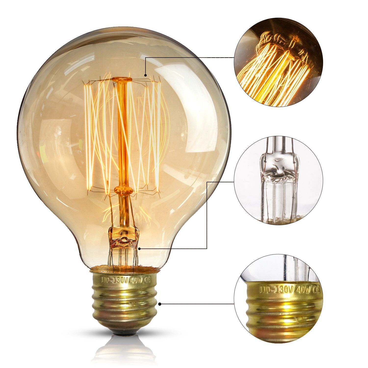 Bec Vintage Decorativ E27 G80 60W Light Bulb