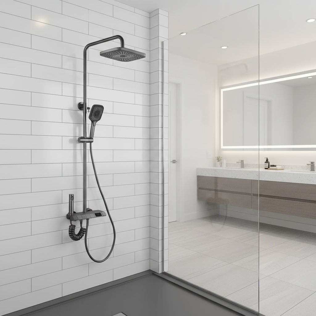 Coloana de Dus Gri Mat cu Afisaj LCD