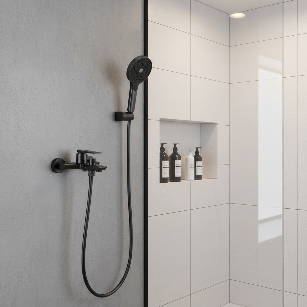 Coloana de Dus Gri 3 Functii Design Slim si Reglabil