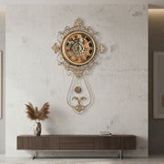 Ceas de Perete Decorativ Regal Gear Gold 95x61CM