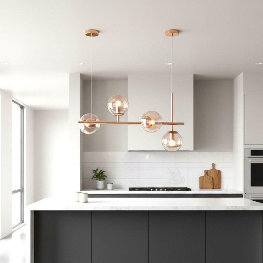 Lustra Abajur Fumuriu GOLD Liniara 4xE14