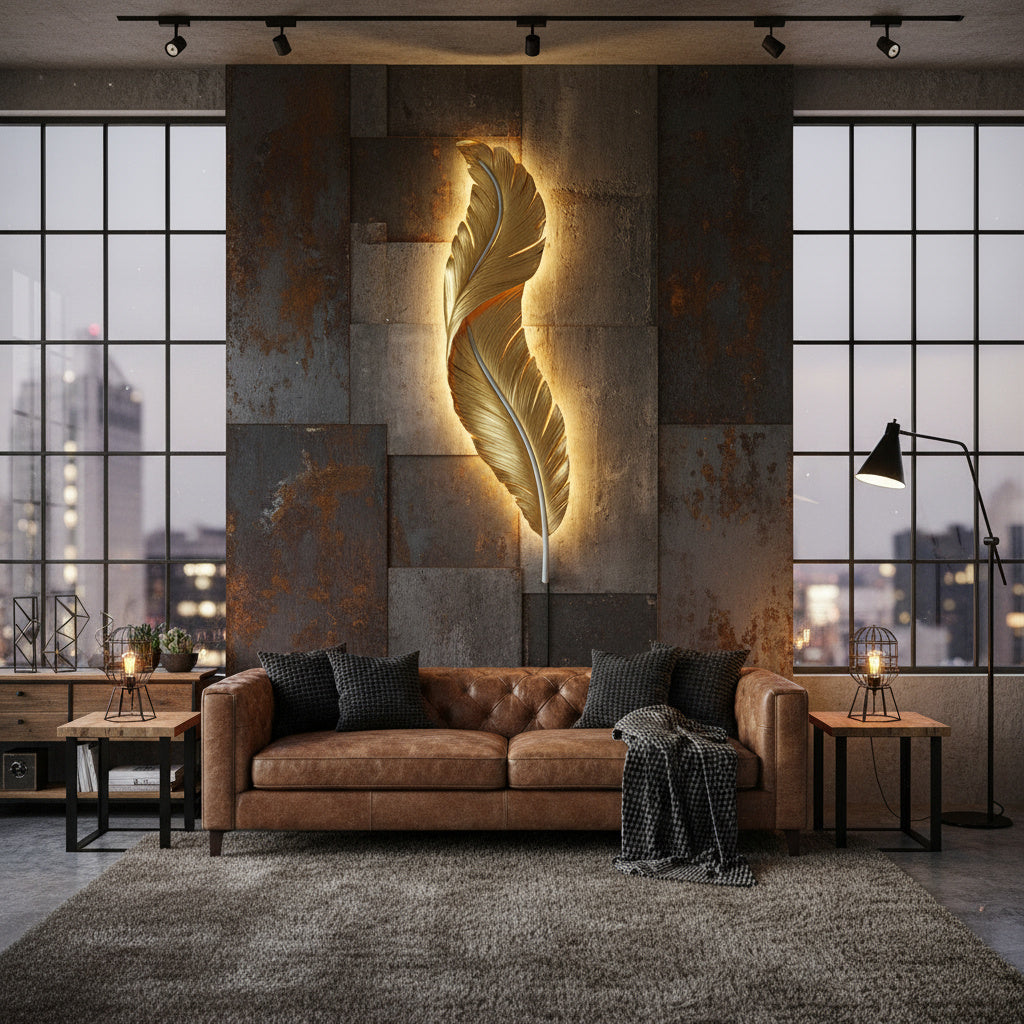 Aplica LED GOLDEN Luxury Feather XXL 40W 90CM