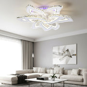 Lustra LED Camelia Grande Cristal Alba RGB Telecomanda Echivalent 1200W