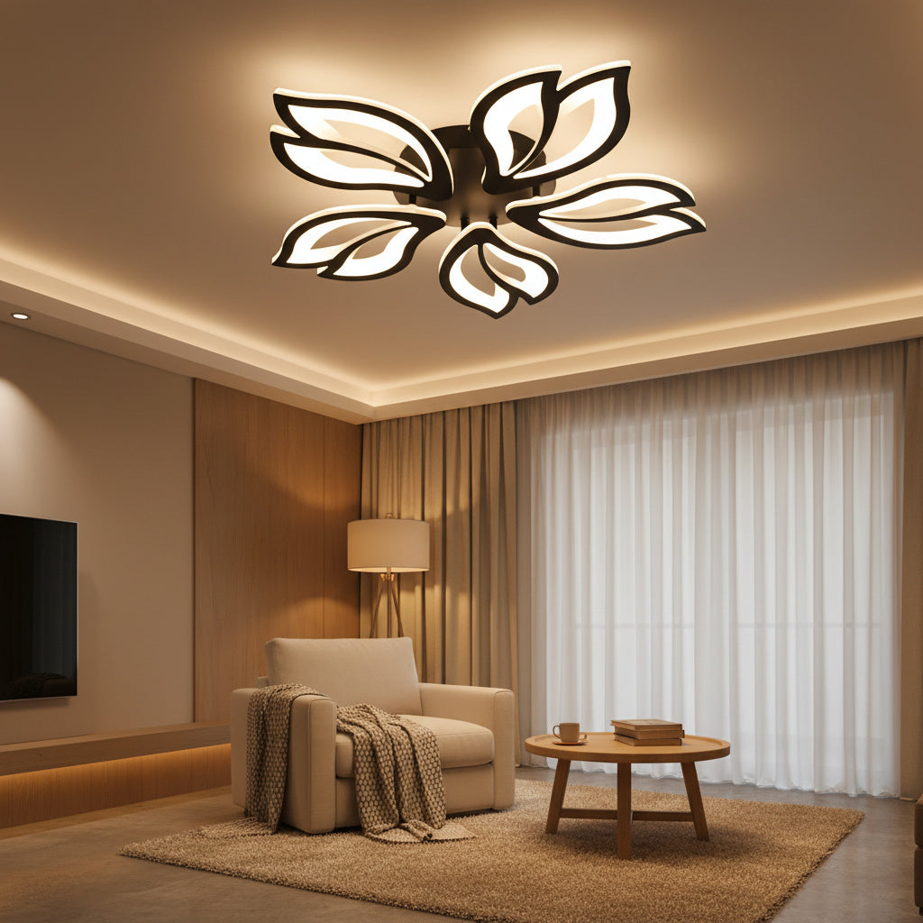 Lustra LED ANEMONE Black Echivalent 500W Telecomanda